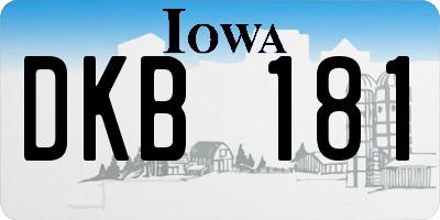 IA license plate DKB181