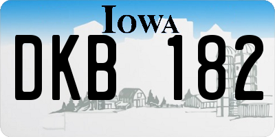 IA license plate DKB182