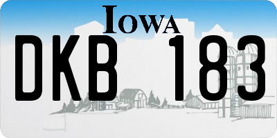 IA license plate DKB183