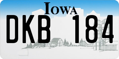 IA license plate DKB184