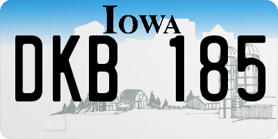 IA license plate DKB185