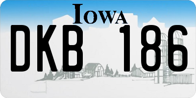 IA license plate DKB186