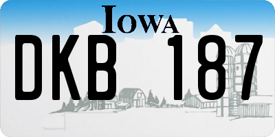 IA license plate DKB187