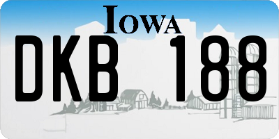 IA license plate DKB188