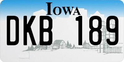 IA license plate DKB189