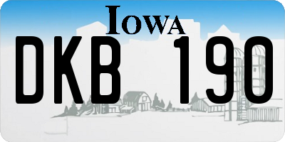 IA license plate DKB190