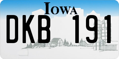 IA license plate DKB191