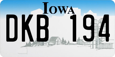 IA license plate DKB194