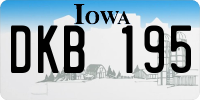 IA license plate DKB195