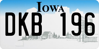 IA license plate DKB196