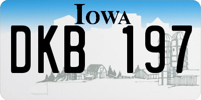 IA license plate DKB197