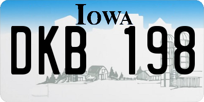 IA license plate DKB198