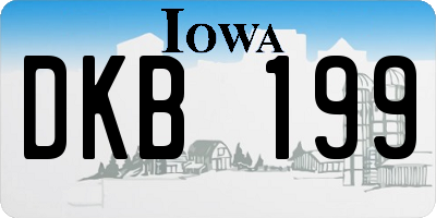 IA license plate DKB199