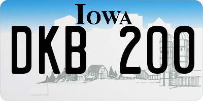 IA license plate DKB200