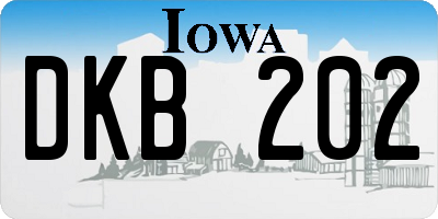 IA license plate DKB202