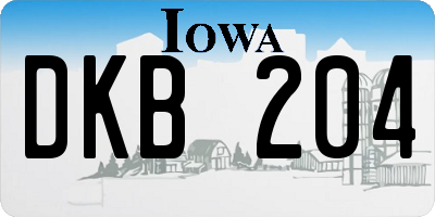 IA license plate DKB204
