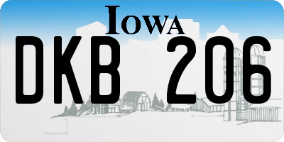IA license plate DKB206