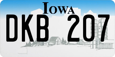 IA license plate DKB207