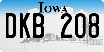 IA license plate DKB208