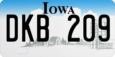 IA license plate DKB209