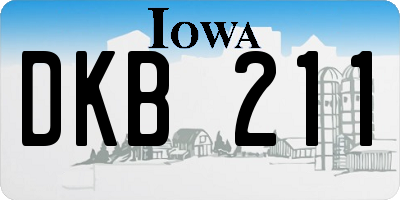 IA license plate DKB211