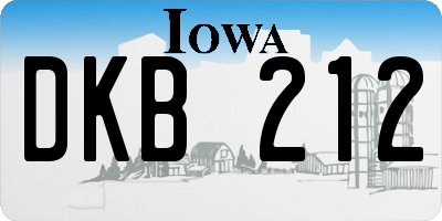 IA license plate DKB212