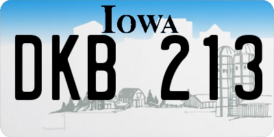 IA license plate DKB213