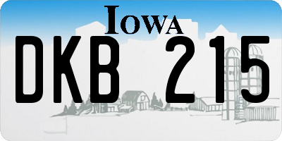 IA license plate DKB215