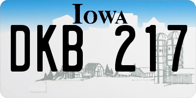 IA license plate DKB217