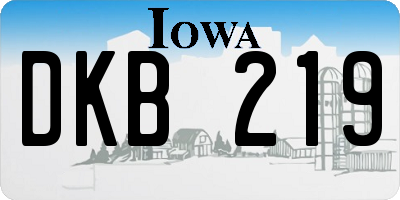 IA license plate DKB219