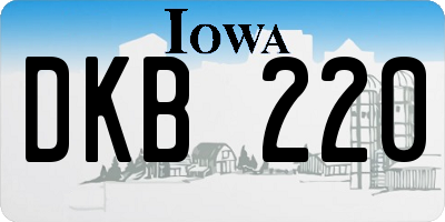 IA license plate DKB220
