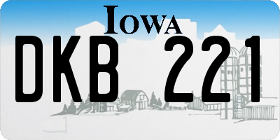 IA license plate DKB221
