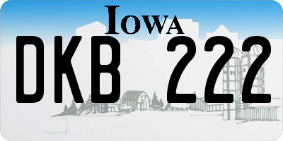 IA license plate DKB222