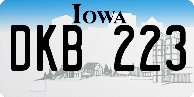 IA license plate DKB223