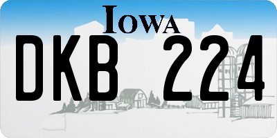 IA license plate DKB224