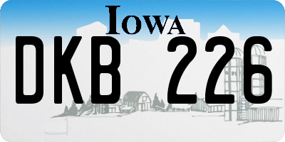 IA license plate DKB226