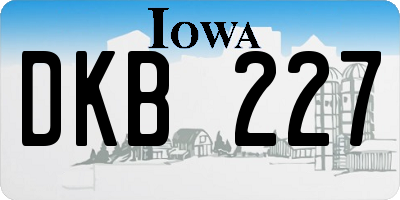 IA license plate DKB227