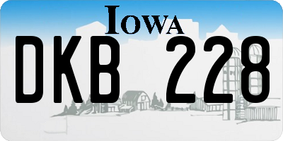 IA license plate DKB228