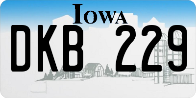 IA license plate DKB229