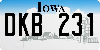 IA license plate DKB231