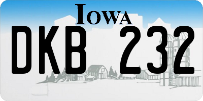 IA license plate DKB232