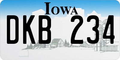 IA license plate DKB234