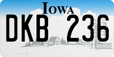 IA license plate DKB236
