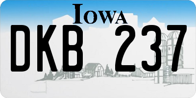IA license plate DKB237