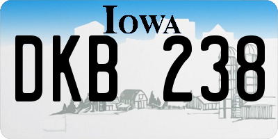 IA license plate DKB238