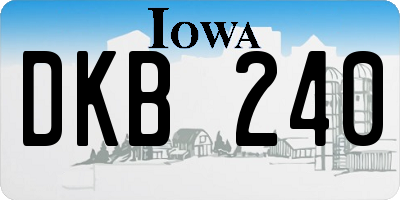 IA license plate DKB240
