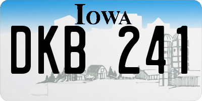 IA license plate DKB241