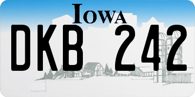 IA license plate DKB242