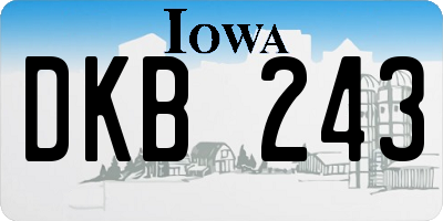 IA license plate DKB243