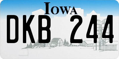 IA license plate DKB244